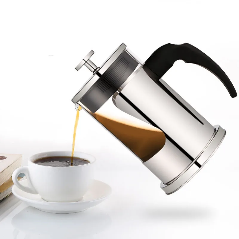 

Френч-пресс для приготовления кофе 304 кофейник из нержавеющей стали, кофейник, кофемашина для эспрессо, изолированный кофейный заварочный ч...
