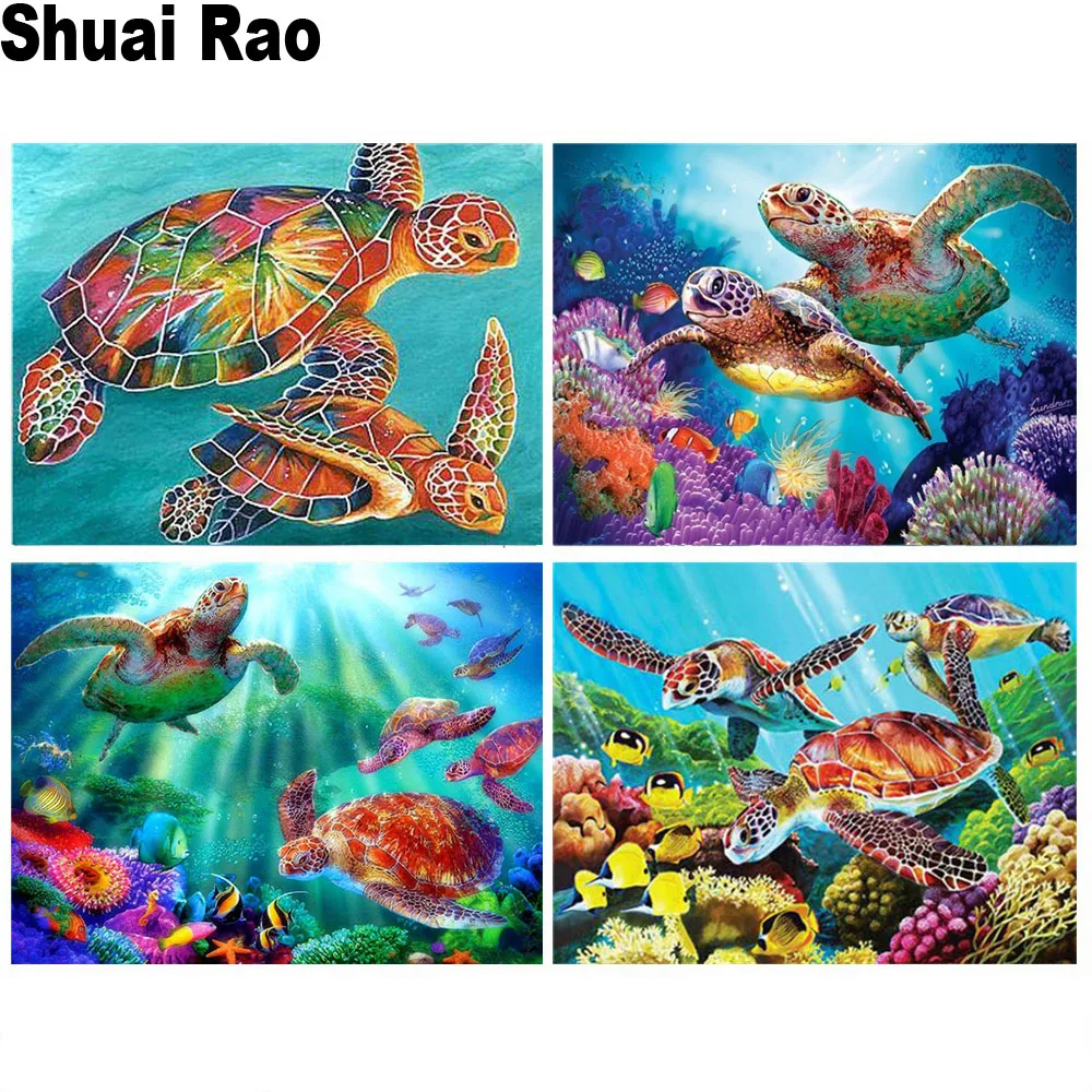 Новая Алмазная картина черепаха морской пейзаж на стену искусство мозаика