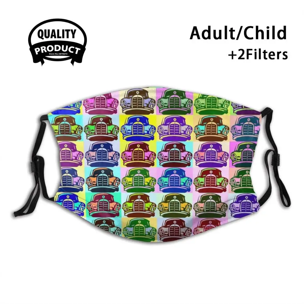 

Mbz Mod Pop Art Pattern Iv Diy Adult Kids Face Mask Mbz Car Tech Logo Black White Automobile Vehicle Suv Coupe Sedan Fan Club