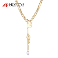 hongye geometric handmade asymmetry shape adjustable necklace pendant female charm vintage hyperbole trendy gifts 2021 new