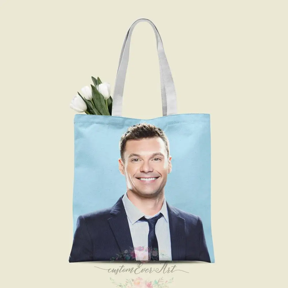 

Ryan Seacrest tote bag custom canvas tote bags for women for teacher Birthday Bags Gift Bag personalized gifts