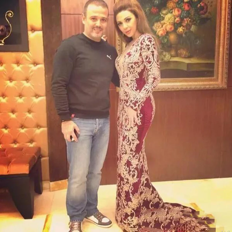 2020 пикантные Myriam высокое Разделение вечерних платьев бордового цвета русалка