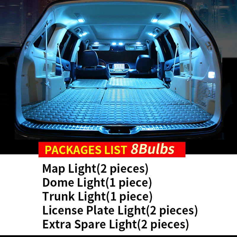 8X белые светодиодные с Canbus комплект ламп салона автомобиля для 2002-2007 Subaru Impreza