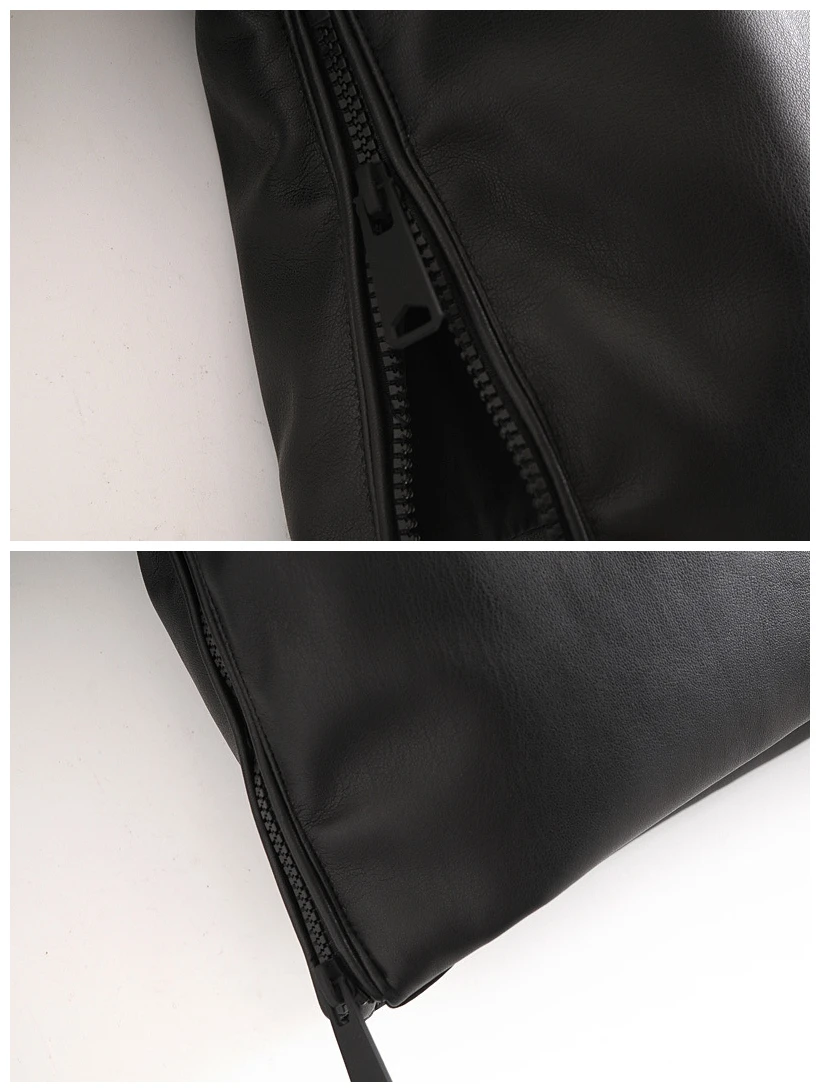 

Women's Coat Female Warm Winter Leather Jacket PU Thick Waterproof Outerwear Streetwear Long Coats Hooded Cotton Clothes FL135