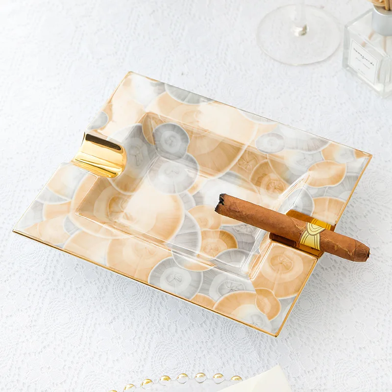 

Ceramic Cigar Ashtray Home Cigar Holder Gadgets Portable Travel Ash Slot Tobacco Cigarette Smoking Accessories
