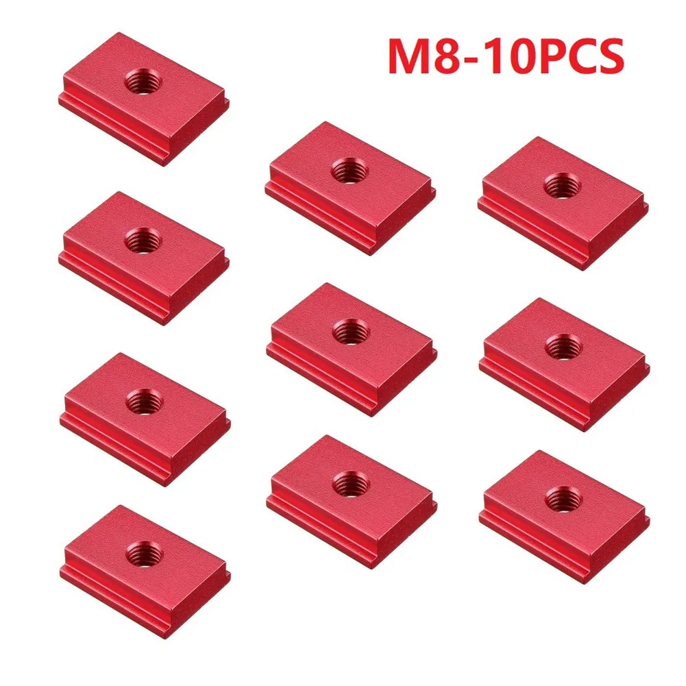 

10pcs M6/M8 T Track Aluminium Alloy T-Slot Nut Slider Miter Track For Workbench Router Table Woodworking Tools Fastener