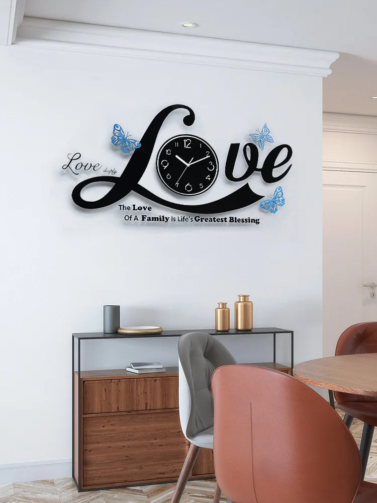 

Battery Powered Wall Clock Letters Modern Design Luxury Silent Wall Clock Living Room Relogio De ParACede Clocks Home AD50WC