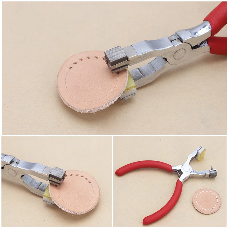 MIUSIE 4 мм 2 + зубца сделай сам бесшумный дырокол для кожи инструменты ручной ромб