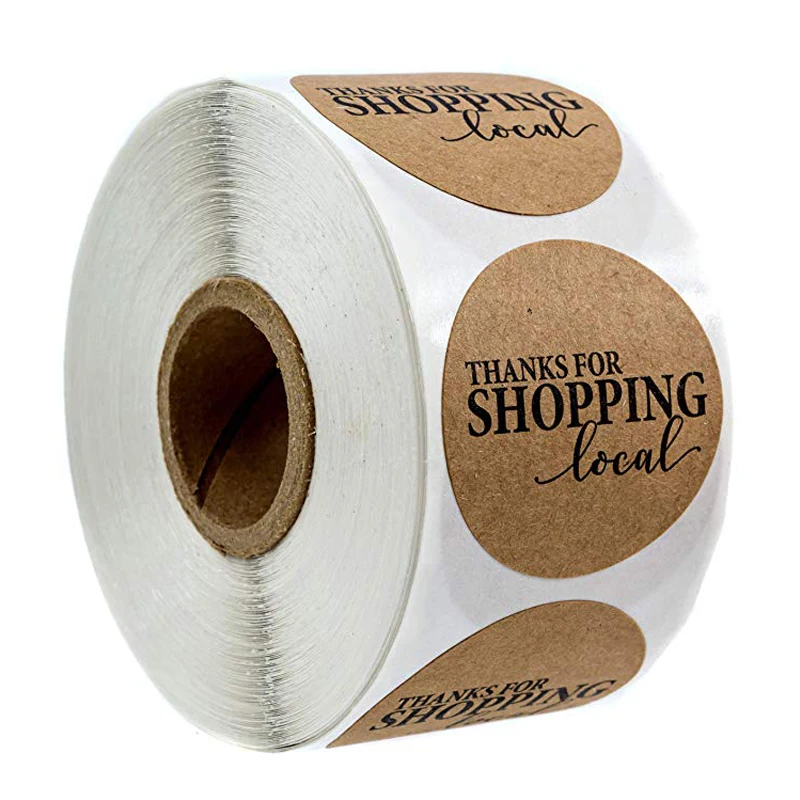 Круглый Крафт Спасибо за покупки местные наклейки s ручной работы этикетки для
