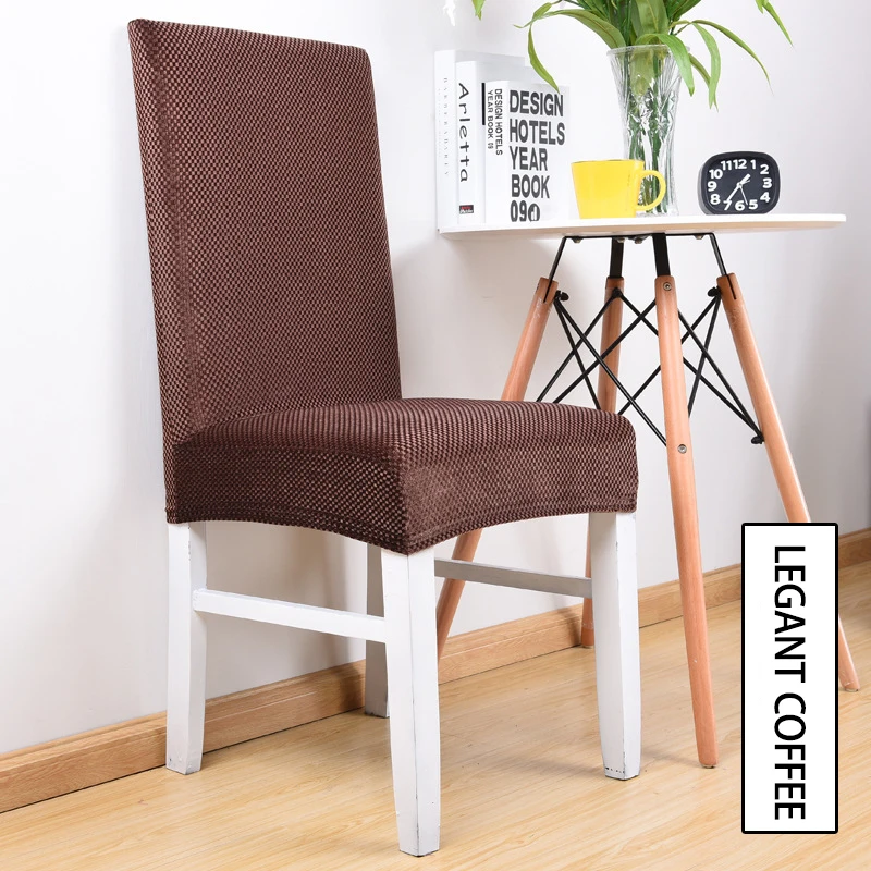 

New Gold Velvet Stretch Chair Cover Thicken Spandex High Back Chair Slipcovers for Wedding Banquet Dining Room Elastic Seat case