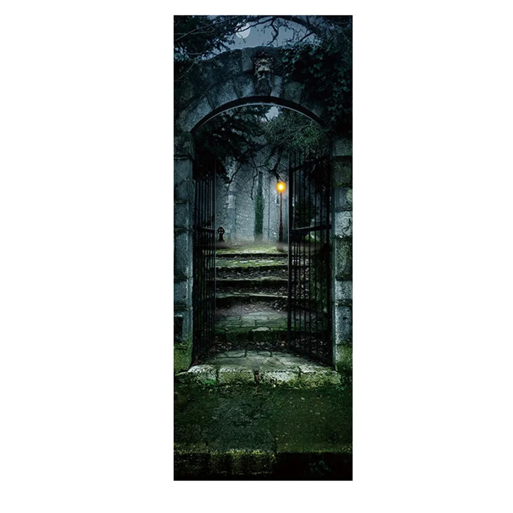 Украшение на Хэллоуин дверные наклейки ужасные стену окно дома забавные с