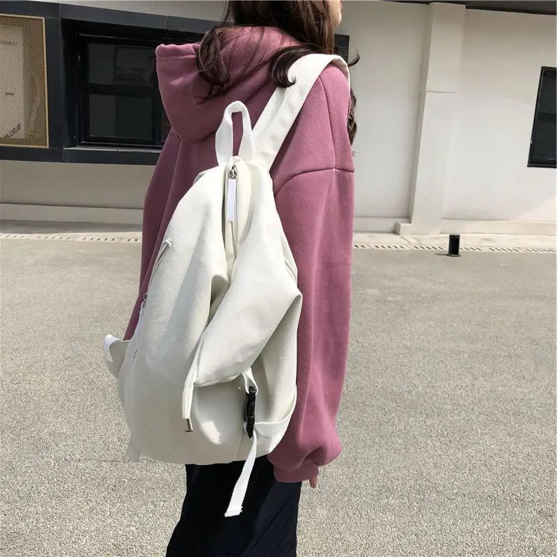 

Backpacks Solid Large Capacity Simple Unisex Designer Couples All-match College School Bag Book Fashion High Street Travel Bags