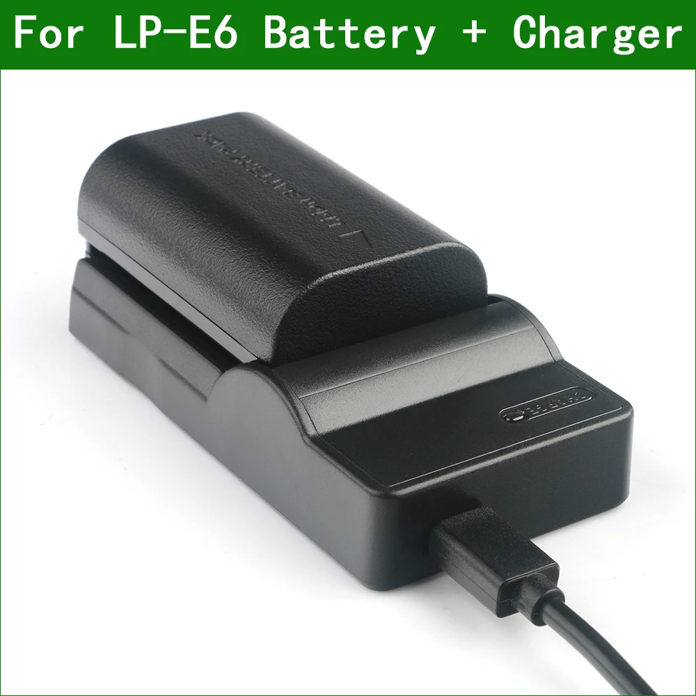 LP E6 E6N Камера Батарея + Зарядное устройство для цифровой однообъективной