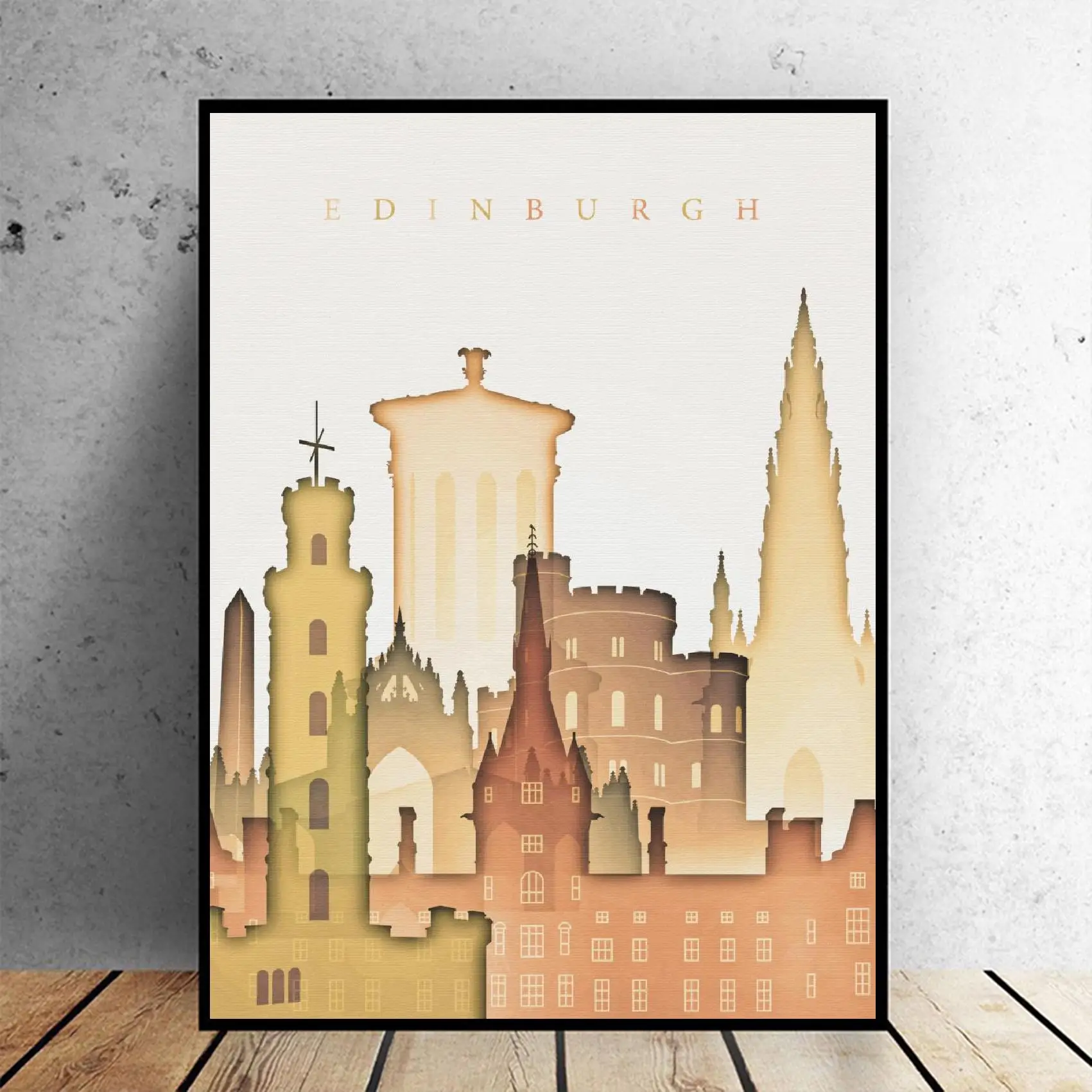 Edinburgh Scotland Skyline Canvas Print Wall Art Poster Picture Modern Bedroom Living Room Decoration No Frame | Дом и сад