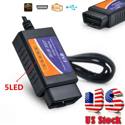 ELM327 USB интерфейс OBDII OBD2 Диагностический Автомобильный сканер сканирующий