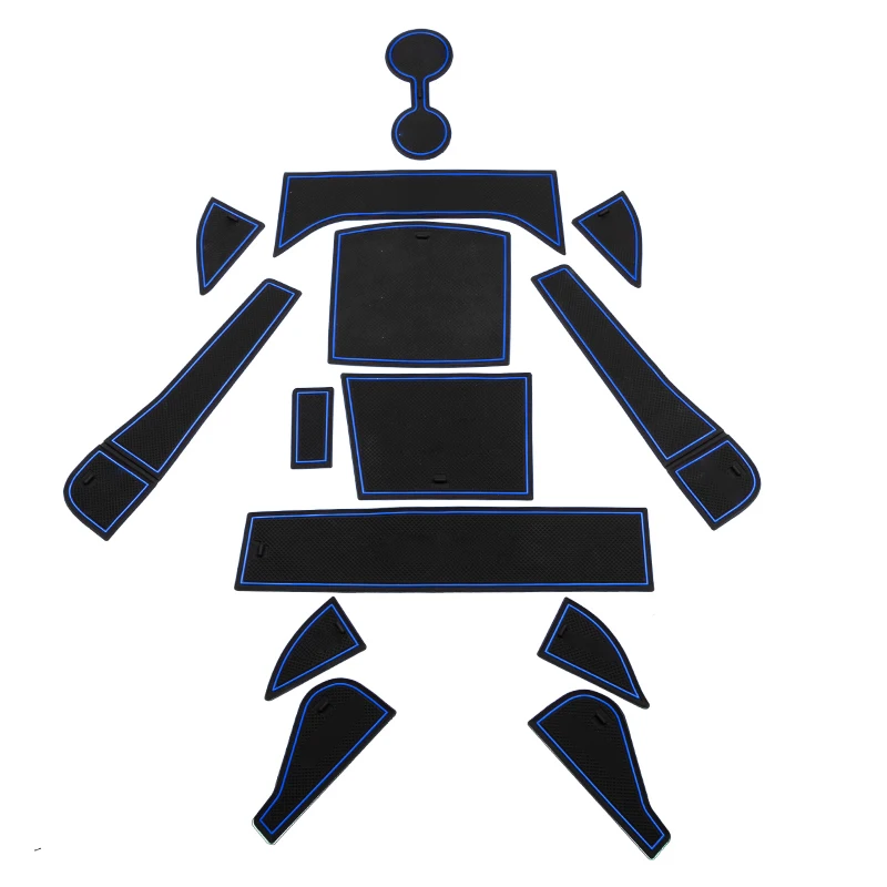 

14pcs for HYUNDAI LA FESTA 2019 Non-slip Shock absorption Gate grooved pad Anti Dirt Cup groove gasket decorate