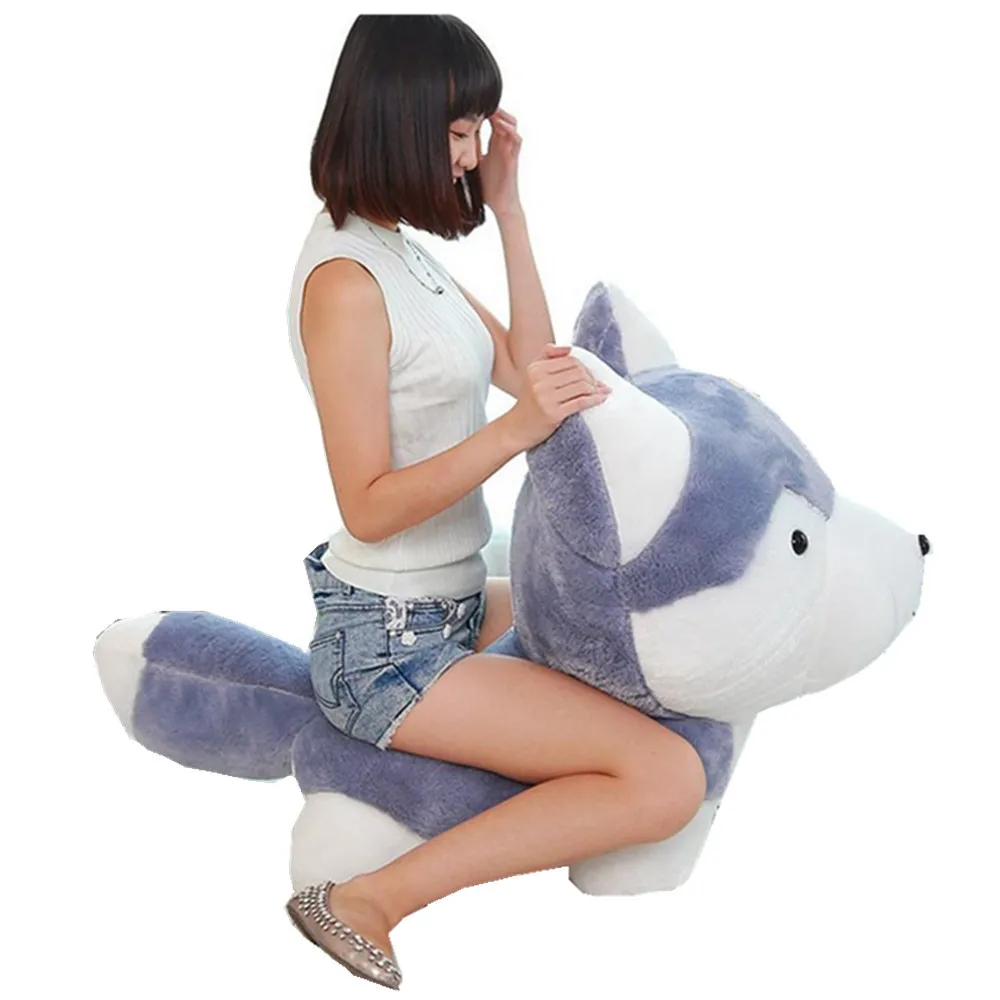 melhor Fancytrader 35 Big Big Grande Pelúcia Husky Brinquedo Animal De Pelúcia Husky Cão Boneca Bonito Abraçando Travesseiro Presente Do Miúdo Casa Deco Xmas Mas Presente 90cm