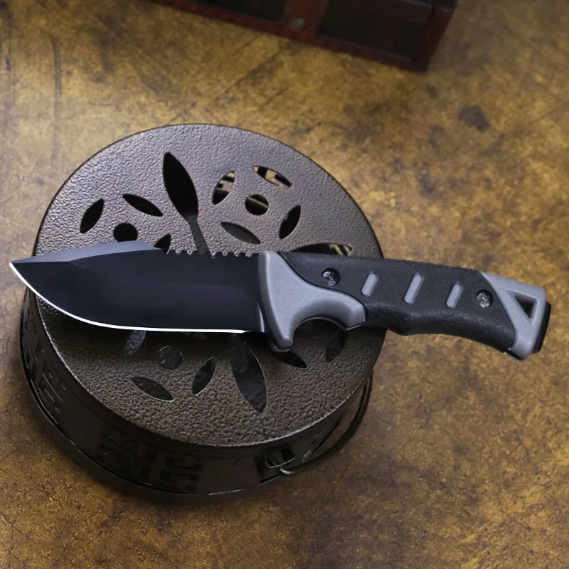 Прямой тактический нож 440A сталь 58 HRC уличный охотничий из АБС-пластика для