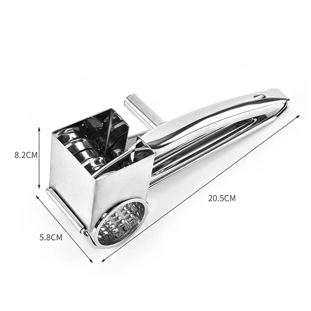 

Stainless Steel Rotary Cheese Grater Chocolates Shredder Butter Cutter Multi-functional Cheese Grinder Slicer Kitchen Tool