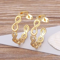 classic sparkling zircon fashion design infinite love big circle hoop earrings 8 shape copper gold color for women party gift