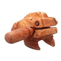 wooden lucky frog croaking musical instrument craft art toy lucky miniatures for home decor