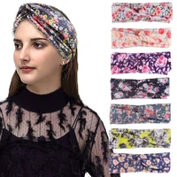 polyester cotton hairband cross sports elastic headband womens knotting headdress hair accessories in multi colors