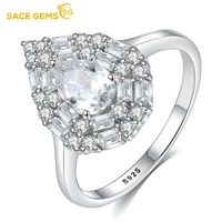 sace gems zircon ring for women solid s925 sterling silver emerald cut ring for engagement party christmas gift