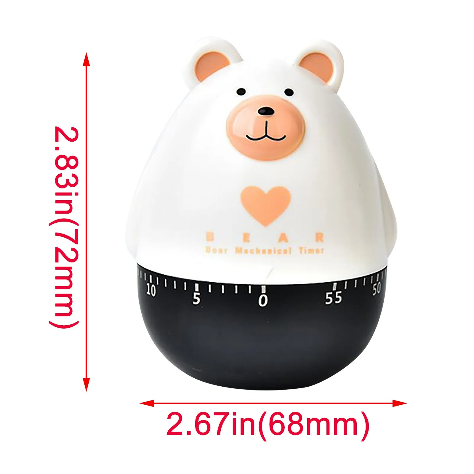 

Kitchen Timer Cartoon Cute Animal Bear Bull Analogue Alarm Gadget Bell Time Food Child's Favorite Appearance Cooking Chef
