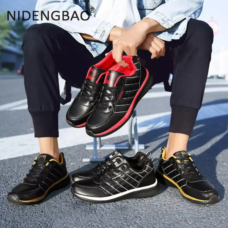 Мужская обувь для бега дышащие кроссовки из искусственной кожи