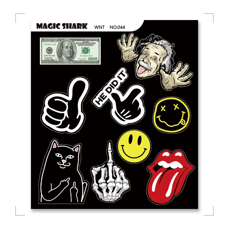 Магия акулы 3 м Метте Джокер Покемон зомби Doraemon череп Стикеры пленка для Caliburn