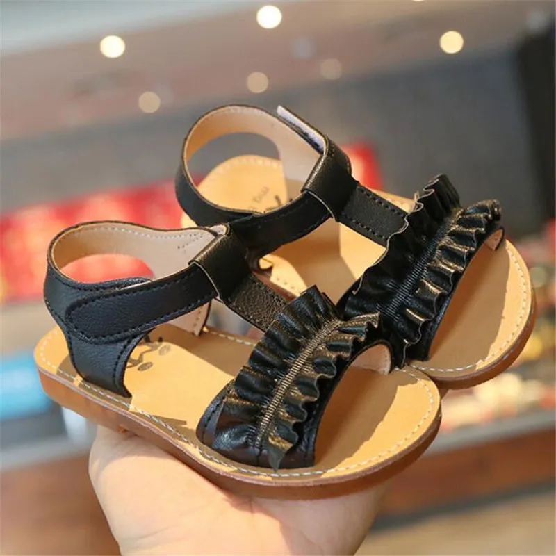 

Сандалии для девочек с эластичным ремешком, босоножки принцессы, удобная Пляжная обувь с мягкой подошвой, со складками, лето 2021