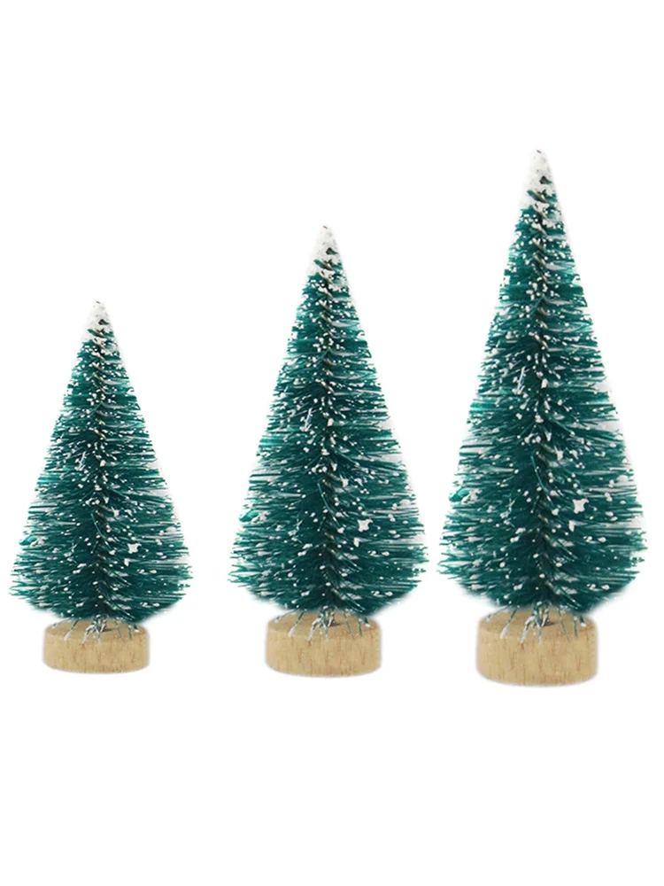 12 шт./компл. мини-елка сизаль шелк кедр украшение маленькое Рождественское дерево