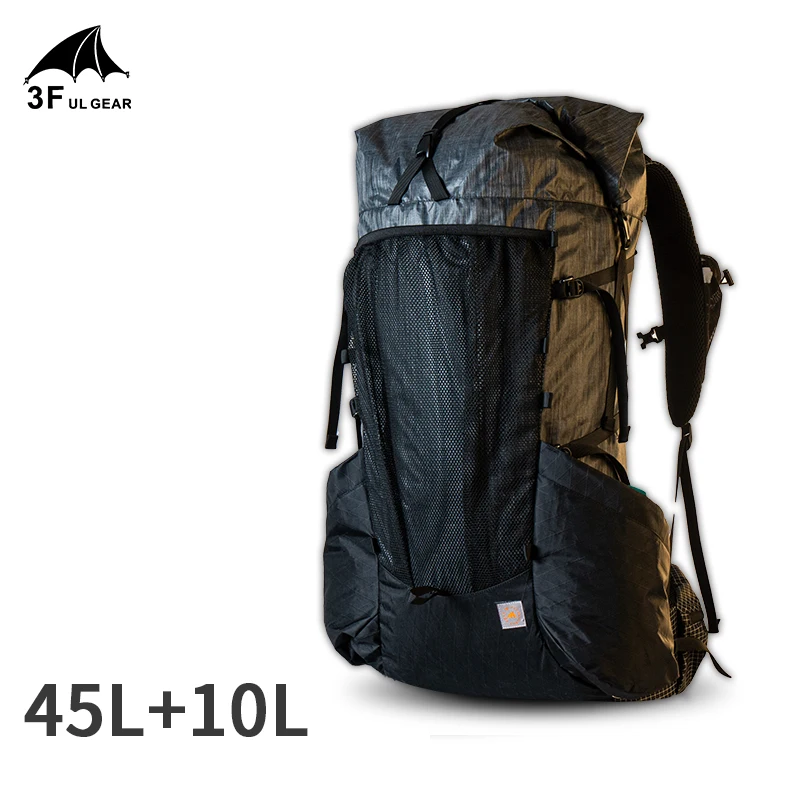 Ультралегкий рюкзак 3F UL GEAR YUE 45 + 10L для улицы женщин и мужчин Сумка с регулируемой
