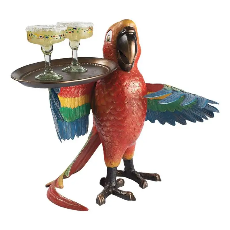

Home Decor Parrot Animal Side Table Colorful Painted Resin Statue Animal Sculpture Side Table Garden Decoration As Gifts
