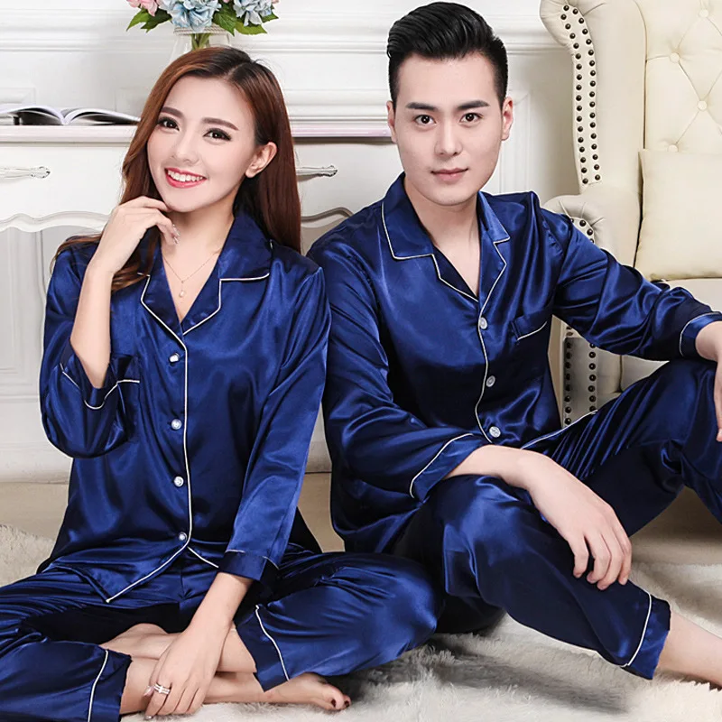 Комплект пижамный Женский Шелковый с длинным рукавом | Мужская одежда