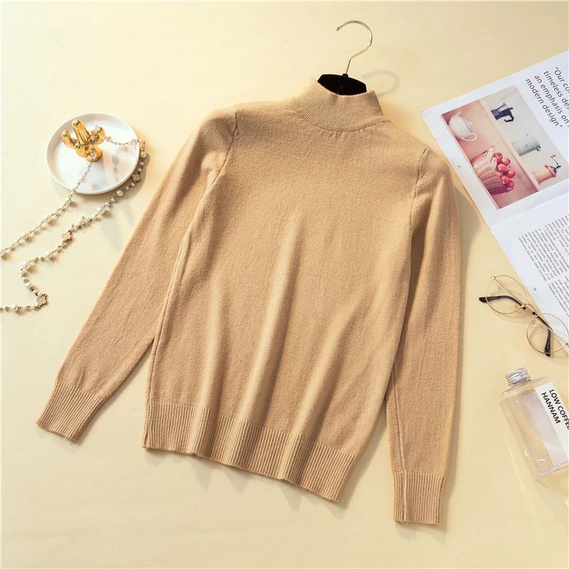 0 3 осень зима водолазка вязаный женский сладкий и пуловеры Тонкий толстый черный