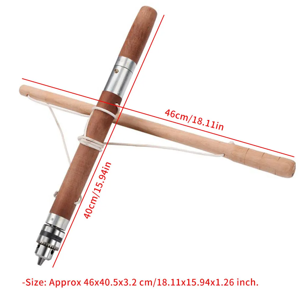 

Woodworking Hand Drill Traditional Type Wood Handle Clamping Drill Clamping Rotary Bits Woodworking Hand Drill Uses Beech Wood