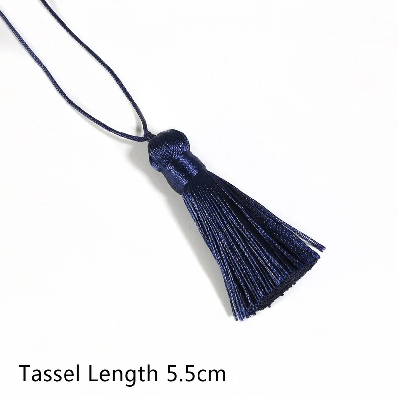 Dark Blue 17 цветов, 55 мм, Короткая Толстая хлопковая шелковая кисточка, длинная подвесная веревка, кисточки для рукоделия, занавеска на цепочках, аксессуары для одежды - Цвет: Dark Blue