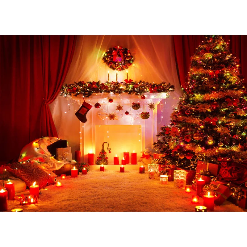 

Vinyl Custom Christmas Day Photography Backdrops Prop Christmas Tree Festival Theme Photo Studio Background XT20924SD-07