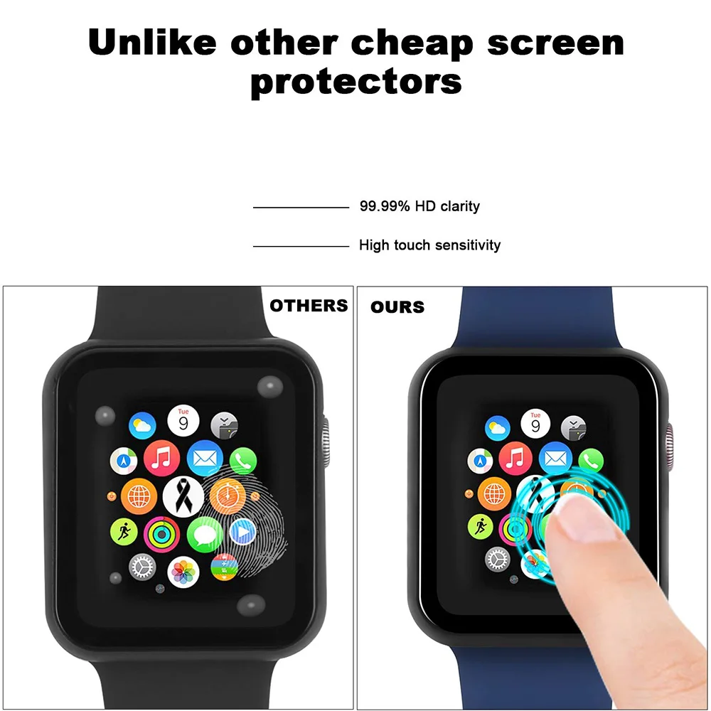 Металлический чехол из закаленного стекла для apple watch 42 мм 38 мм 44 мм 40 мм чехол iWatch серии 5 4 3 2 1 рамка для часов защитный чехол