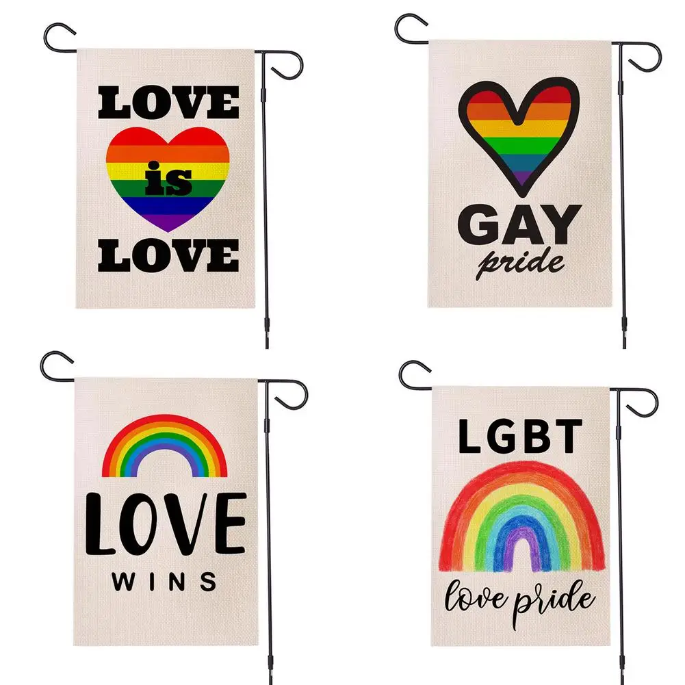 Радужный садовый вертикальный флаг двусторонний гордости для геев садовые флаги