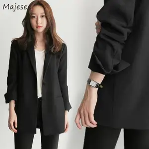 Blazers Women Solid Classic Elegant Office Ladies All-match Daily Womens Clothing Simple Casual Chic Harajuku Korean Style New