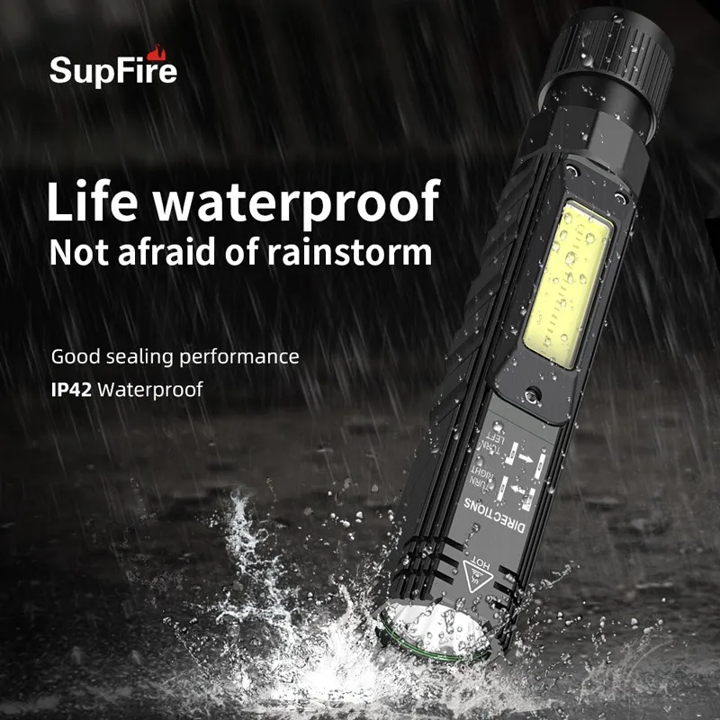 Купить Светодиодный фонасветильник Supfire G19 с креплением на голову, поворот на 90 градусов, 800 люмен