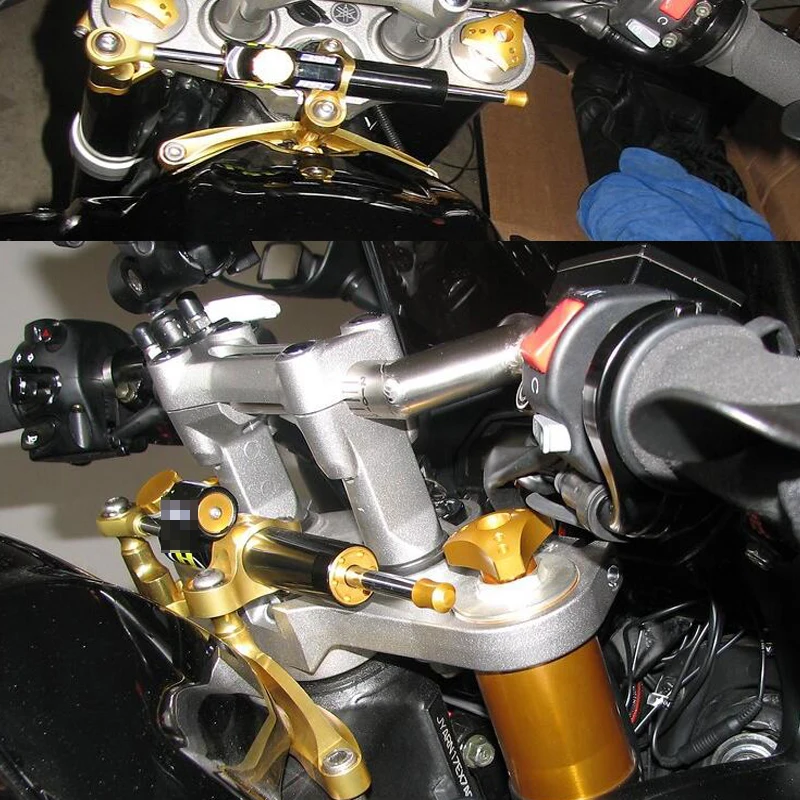 Набор кронштейнов для рулевого демпфера Yamaha FZ1 FAZER N 2006 2015 CNC алюминиевый
