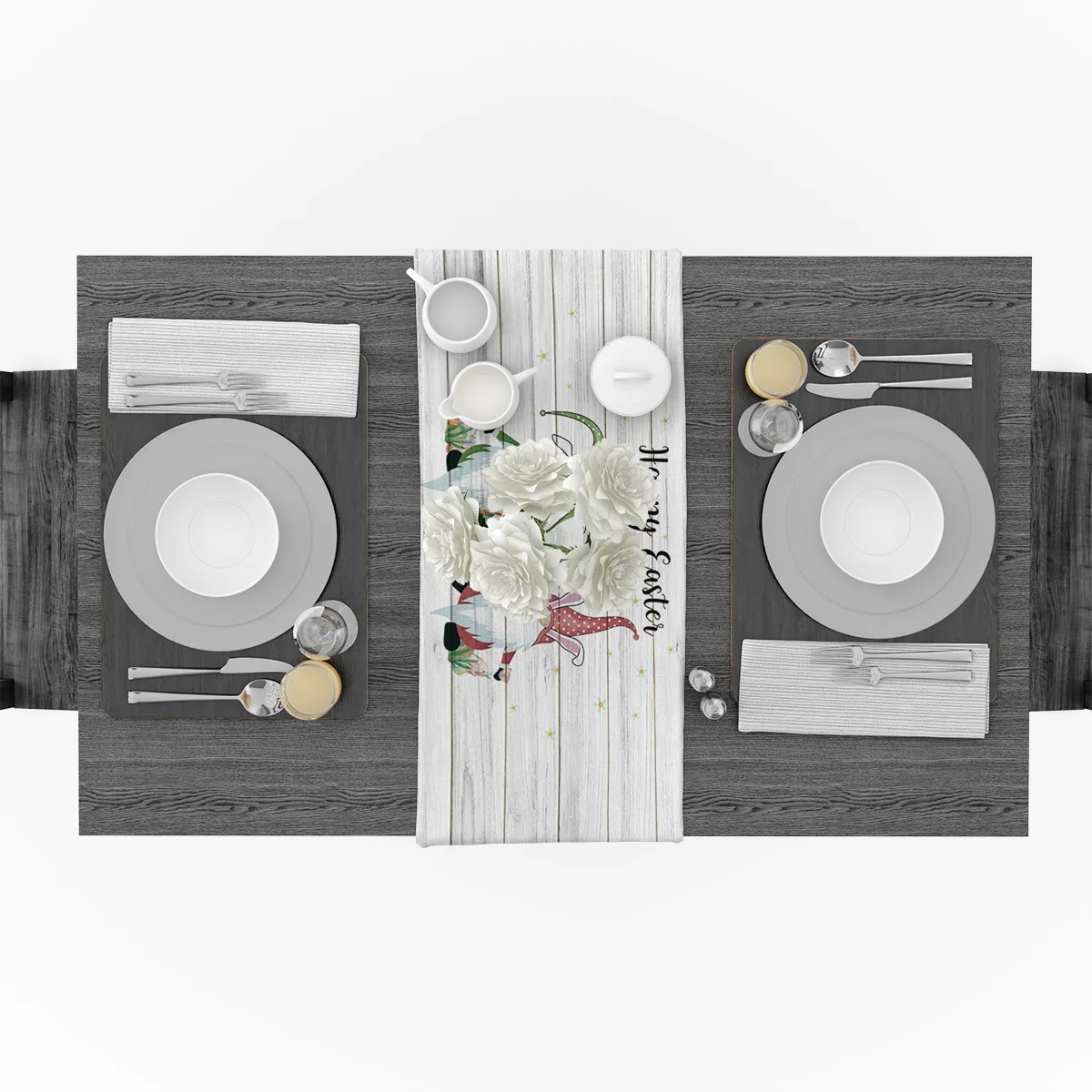 Деревянные зерна Счастливой Пасхи карликовый Кролик Настольная дорожка s