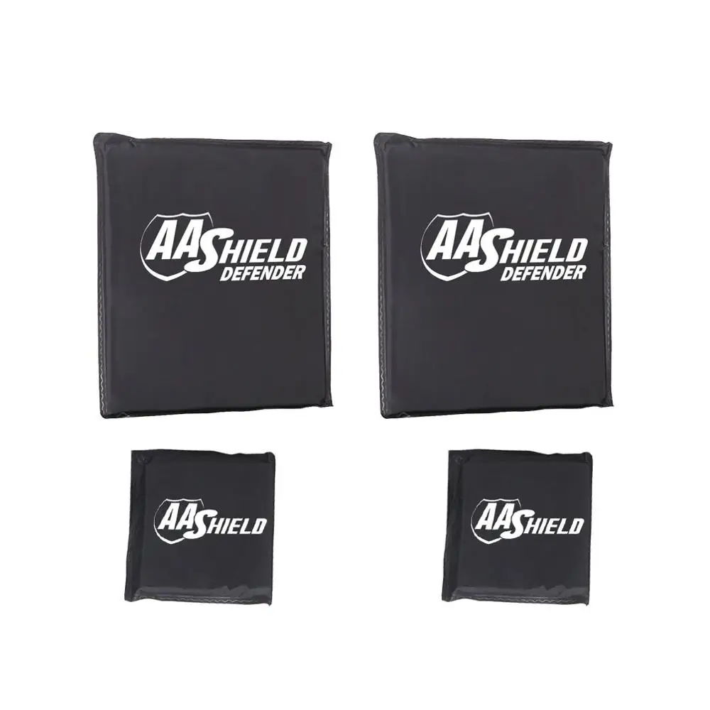 

AA Shield Defender Bulletproof Soft Armor Panel Body Armor Inserts Plate Aramid Core NIJ Lvl IIIA & HG2 10X12-T0 & 6X6 Kit