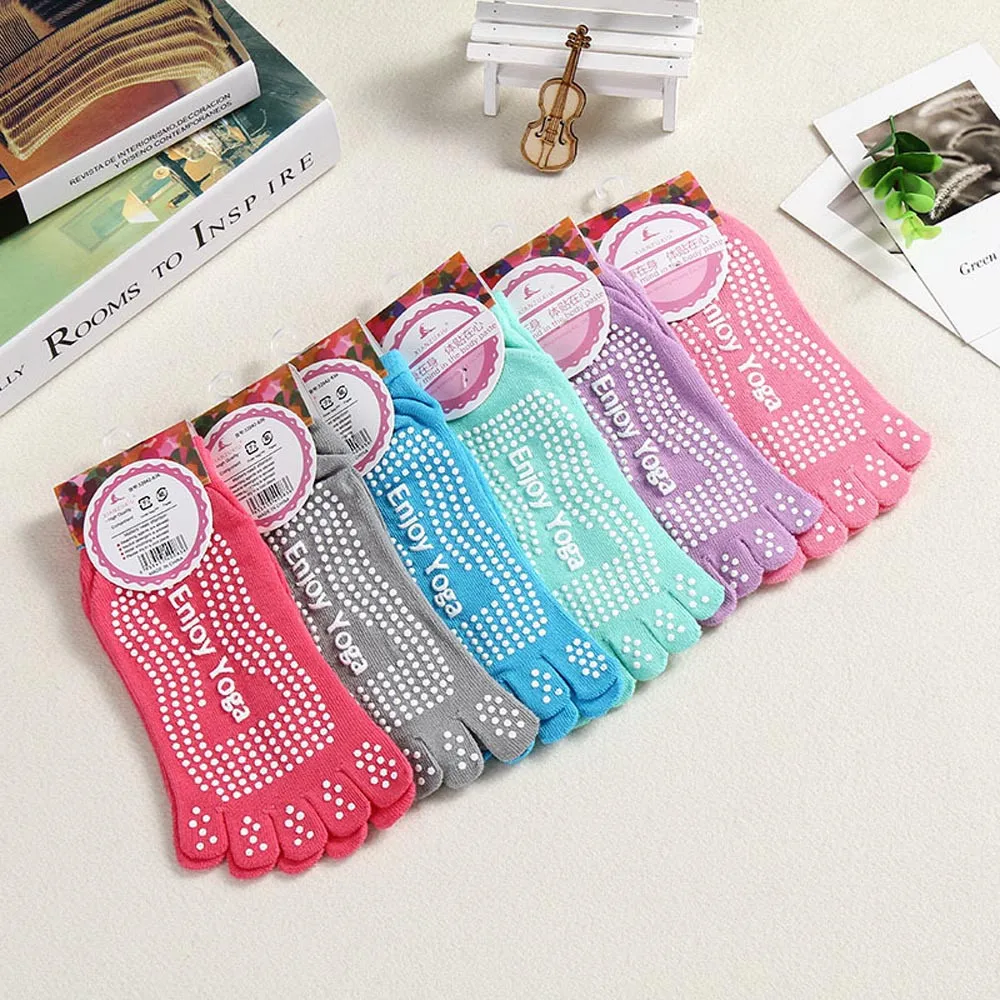 2019 новые женские хлопковые цветные Нескользящие массирующие носки для занятий