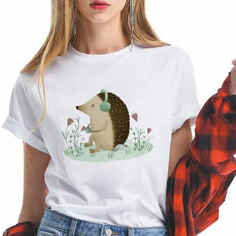 

2022 New Cartoon Basic Top Graphic Cartoon Tees Funny Harajuku Style Ladies T-shirt White Tshirt Female Clothes Tshirts