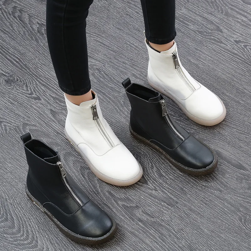 Осенне-зимние новые винтажные ботинки на застежке-молнии бабушкины туфли для
