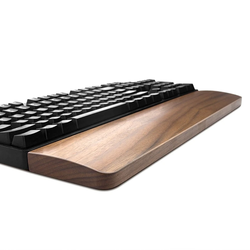 

Walnut Wooden Mechanical Keyboard Wrist Rest with Anti-Slip Mat Ergonomic Gaming Desk Wrist Pad Support 61 87 104 Keys